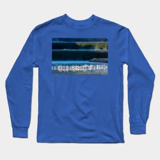 Early Morning Gathering At the Spillway by Debra Martz Long Sleeve T-Shirt